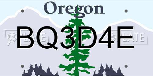 BQ3D4E Oregon License Plate