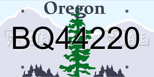 BQ44220 Oregon License Plate