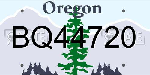 BQ44720 Oregon License Plate