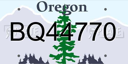 BQ44770 Oregon License Plate