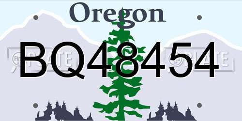 BQ48454 Oregon License Plate