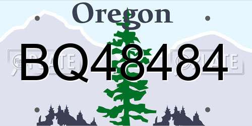 BQ48484 Oregon License Plate