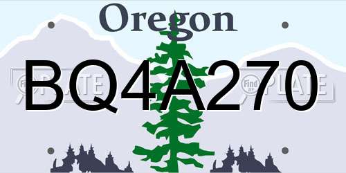 BQ4A270 Oregon License Plate