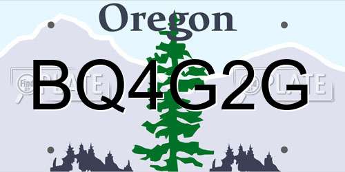 BQ4G2G Oregon License Plate