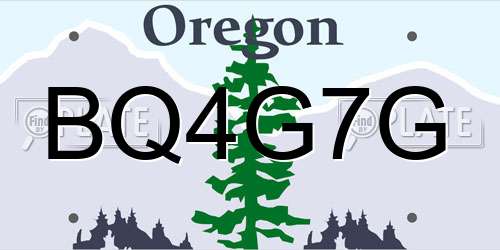 BQ4G7G Oregon License Plate