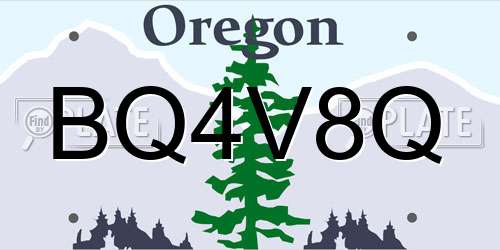 BQ4V8Q Oregon License Plate