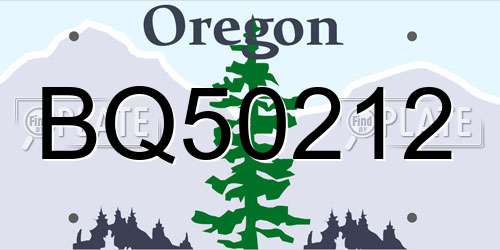BQ50212 Oregon License Plate