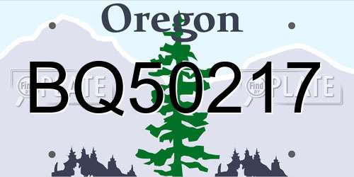 BQ50217 Oregon License Plate