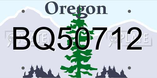 BQ50712 Oregon License Plate