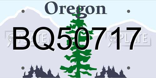 BQ50717 Oregon License Plate