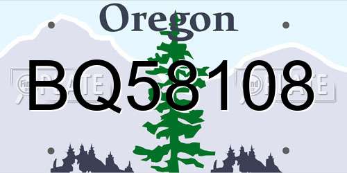 BQ58108 Oregon License Plate