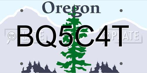 BQ5C4T Oregon License Plate