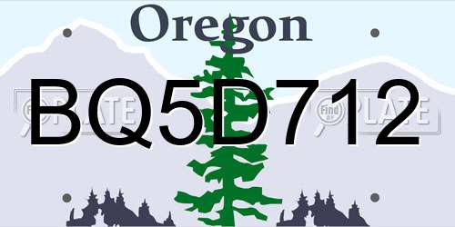 BQ5D712 Oregon License Plate