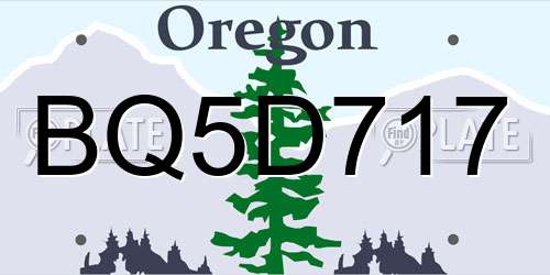 BQ5D717 Oregon License Plate