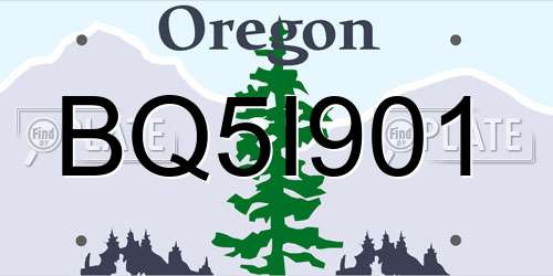 BQ5I901 Oregon License Plate