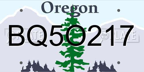 BQ5O217 Oregon License Plate