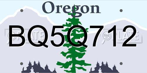 BQ5Q712 Oregon License Plate