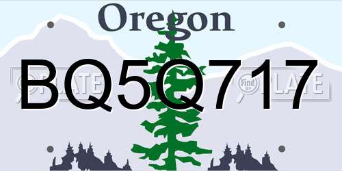 BQ5Q717 Oregon License Plate