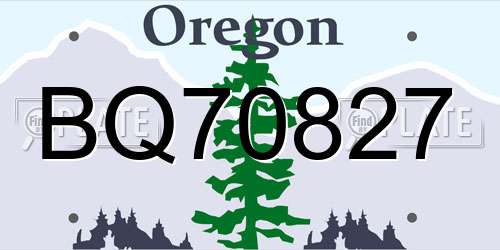 BQ70827 Oregon License Plate