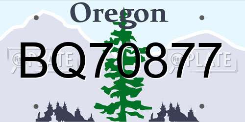 BQ70877 Oregon License Plate