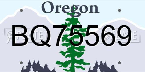 BQ75569 Oregon License Plate