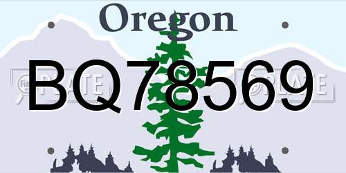 BQ78569 Oregon License Plate