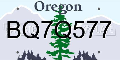 BQ7Q577 Oregon License Plate