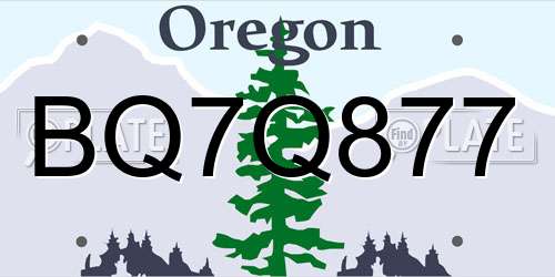 BQ7Q877 Oregon License Plate
