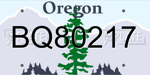 BQ80217 Oregon License Plate