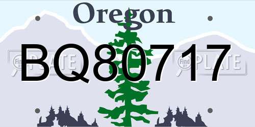 BQ80717 Oregon License Plate
