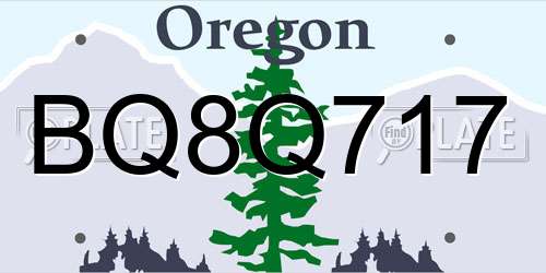 BQ8Q717 Oregon License Plate