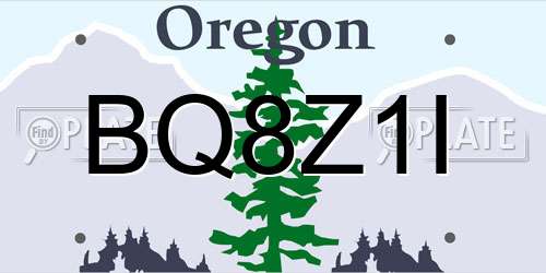 BQ8Z1I Oregon License Plate