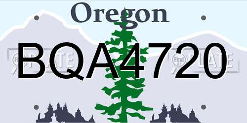 BQA4720 Oregon License Plate