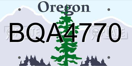 BQA4770 Oregon License Plate