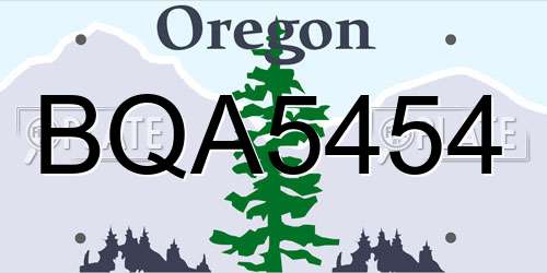BQA5454 Oregon License Plate