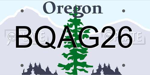 BQAG26 Oregon License Plate