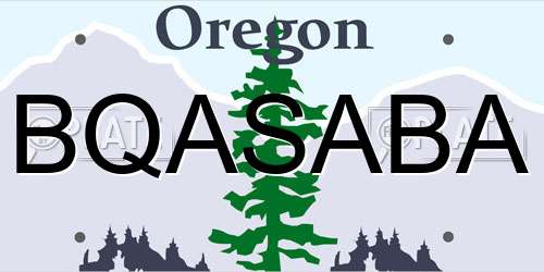 BQASABA Oregon License Plate