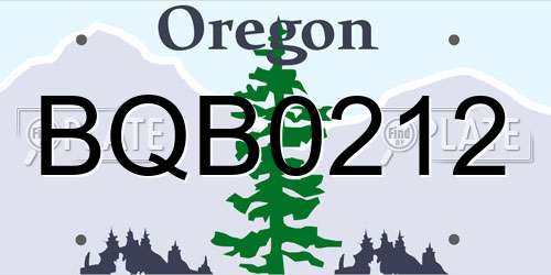 BQB0212 Oregon License Plate