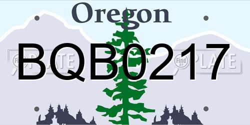 BQB0217 Oregon License Plate