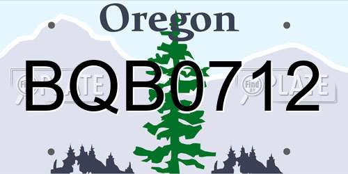 BQB0712 Oregon License Plate