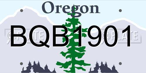BQB1901 Oregon License Plate