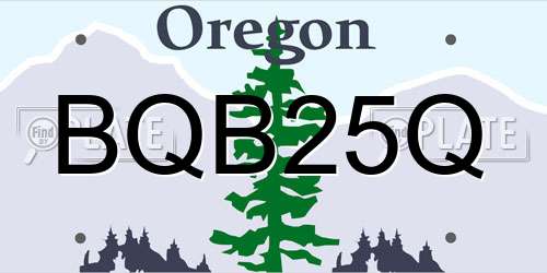 BQB25Q Oregon License Plate