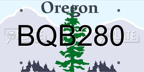 BQB280 Oregon License Plate
