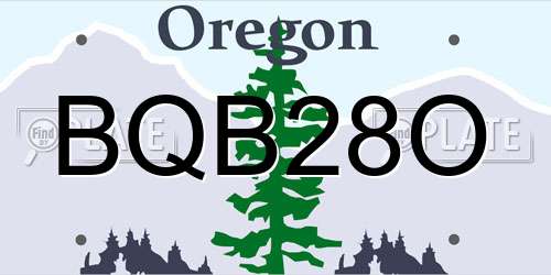 BQB28O Oregon License Plate