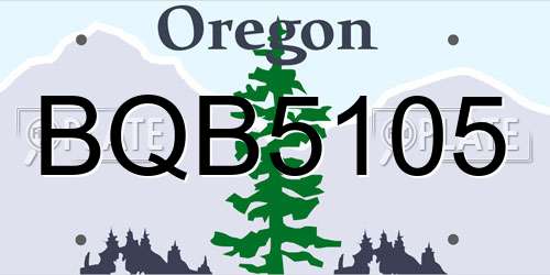 BQB5105 Oregon License Plate