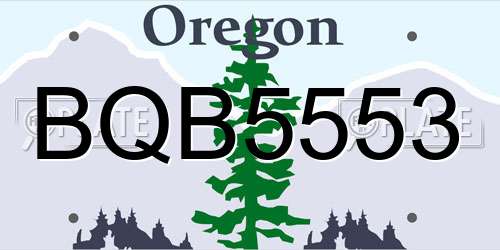 BQB5553 Oregon License Plate