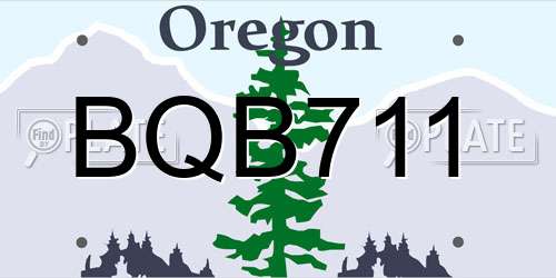 BQB711 Oregon License Plate