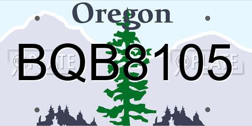 BQB8105 Oregon License Plate
