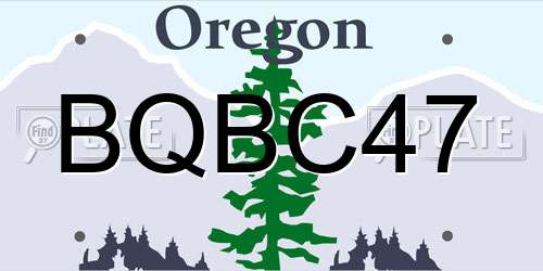 BQBC47 Oregon License Plate