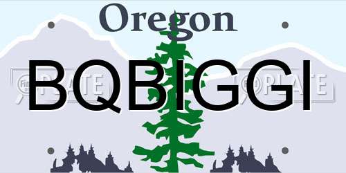 BQBIGGI Oregon License Plate